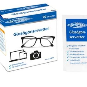 Glasögonservett – 20st förfuktad putsduk