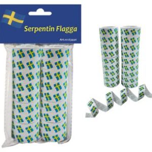 Serpentin Sverigeflagga 2-p