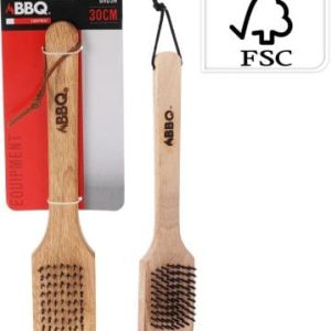 Grillgallerborste Trähandtag 30cm med skrapa