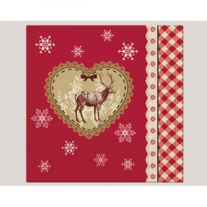 Servett 33x33cm 20-p Heart with Moose
