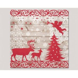 Servett 33x33cm 20-p Reindeer with Angel