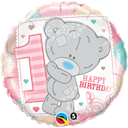 1-års ballong rosa