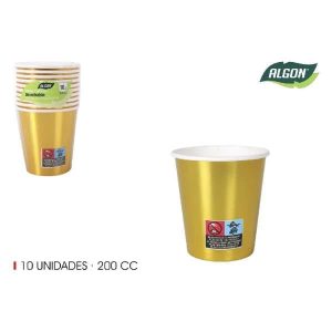 Pappmugg 200ml 10-p Guld