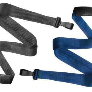 Lanyard, 10 mm säk.knäppe & krok i återvunnen PET, svart 100 stycken/förpackning