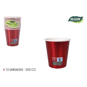 Pappmugg 200ml 10-p Röd