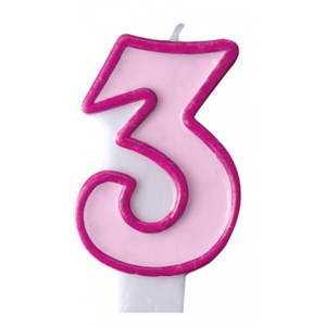 Sifferljus 3 rosa
