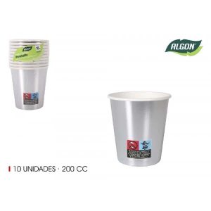 Pappmugg 200ml 10-p Silver