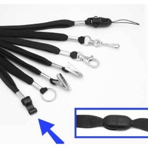 Lanyard röd, 9 mm, med säkerhetsknäppe,nyckelring och sportclip